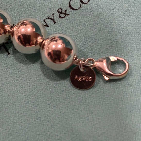Tiffany & Co Hardware Ball Bracelet Sterling Silver 7โ 10mm Beads Auth - Picture 4 of 11